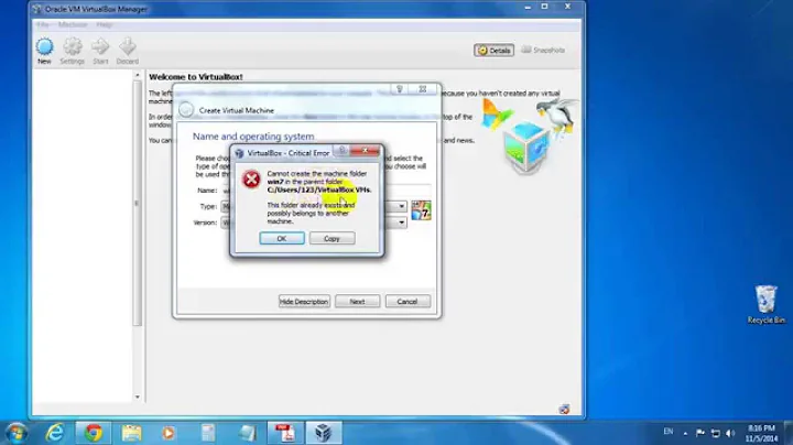 How to fix VirtualBox "Cannot create the machine folder" error