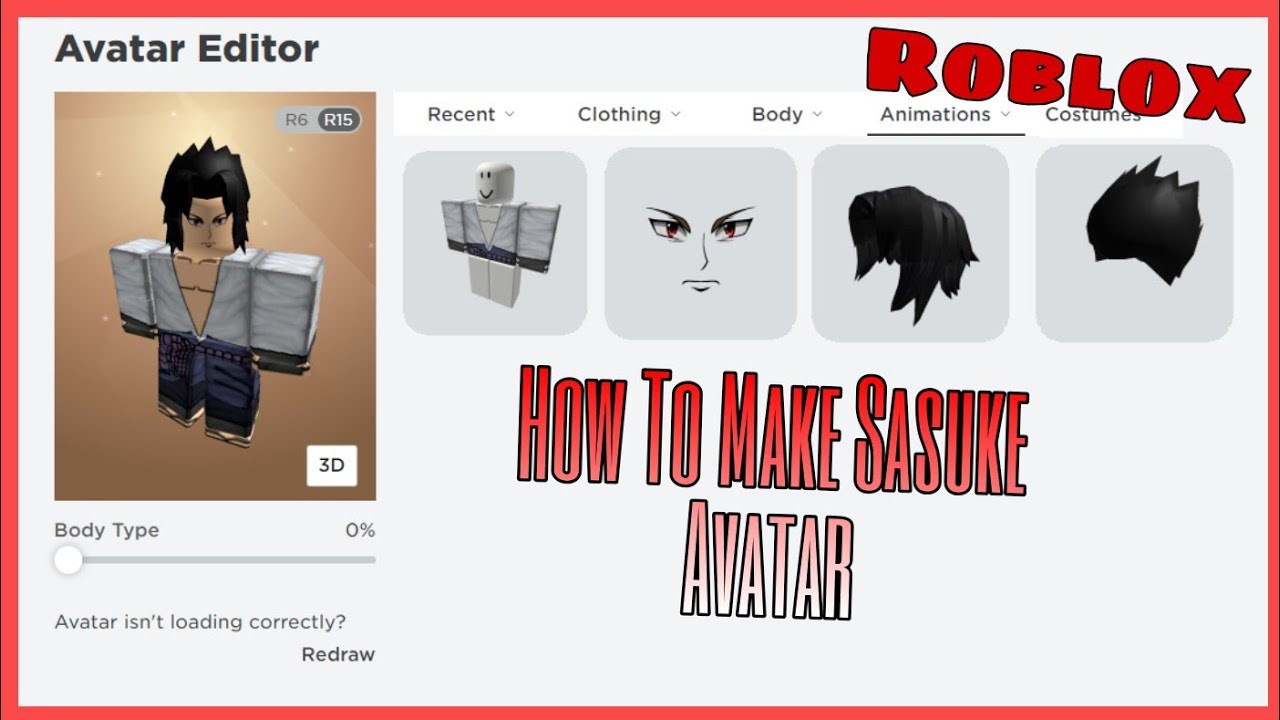 How To Make Sasuke Avatar Roblox Youtube - sasuke face roblox