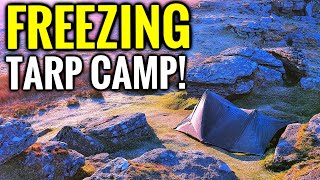 FREEZING COLD TARP & BIVVY CAMP! 15 mile DARTMOOR hike and Solo Camping