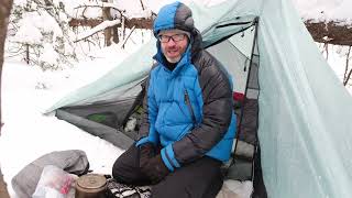 Snowstorm. Backpacking, Camping in the SNOW!