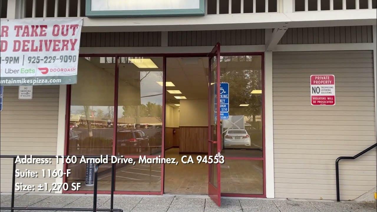 1,270 SF Retail Available for Lease in Martinez, CA YouTube