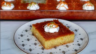 Tam Ölçü❗ Tam Kıvamında❗  Şerbetini Tam Çeken Muhteşem Lezzeti İle Portakallı Revani Tarifi 😋