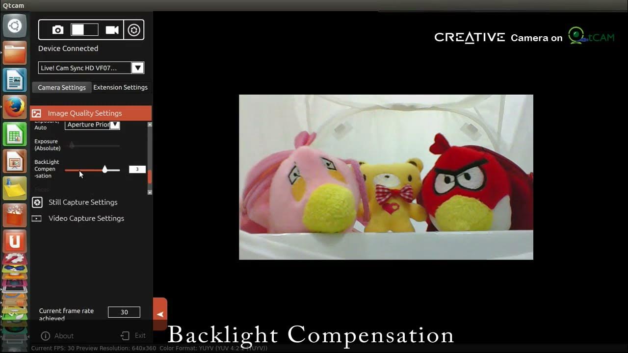 QtCAM Open Source webcam software supports Creative Live Cam Sync HD