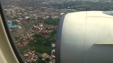Garuda Indonesia B777-300ER. Landing at Jakarta Soekarno-Hatta Int