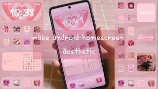 How to make your homescreen android aesthetic 🤳 pink theme 🌸 2021 🍨 screenshot 3
