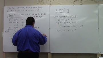 Number Theory: Gaussian Integers, primes, and some applications, 10-6-21 part 2