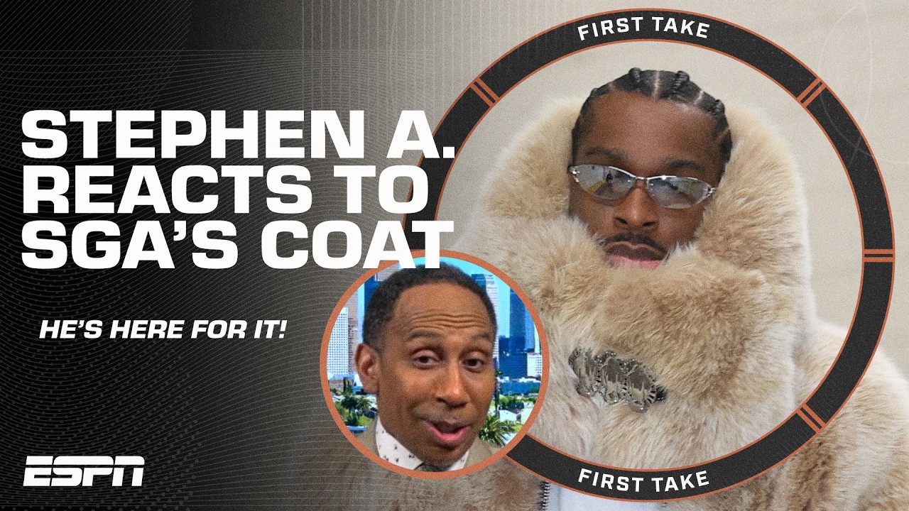 HERE 👏 FOR 👏 IT 👏 Stephen A. is lovin' SGA's coat 😎 | First Take