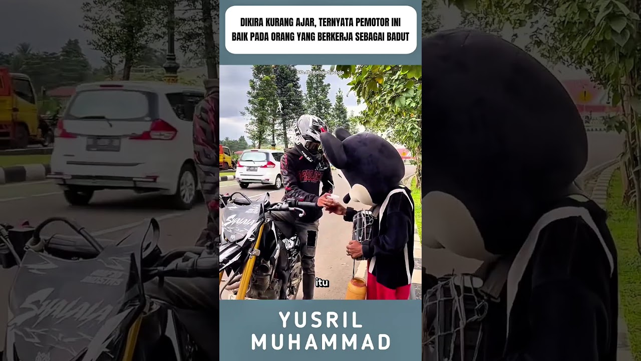 Dikira Kurang Ajar, Ternyata pemotor ini sangat baik pada bapak yang kerja sebagai badut #shorts