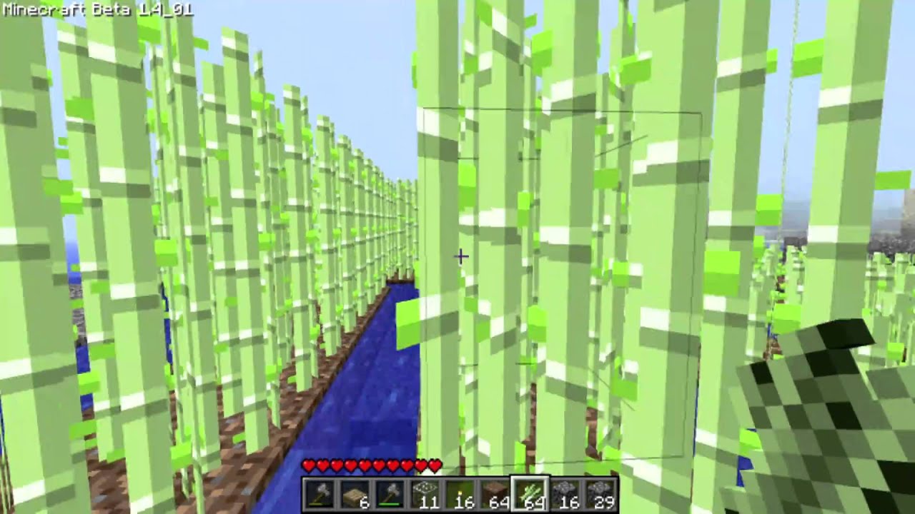 Minecraft How I Grow and Harvest my Sugar Cane - YouTube