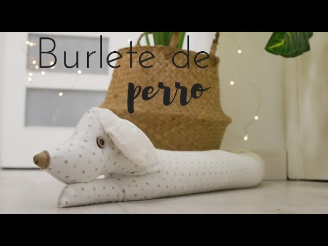 Burlete textil bajo puerta perrito cuadros gris 90 cm