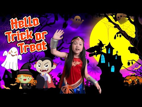 💕 🎃 "Hello Trick or Treat" by 6-Year-Old Jubilee as Wonder Woman