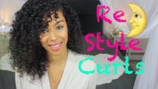 ReStyle Curly Hair the Next Day ☾ Sleep Method | SunKissAlba