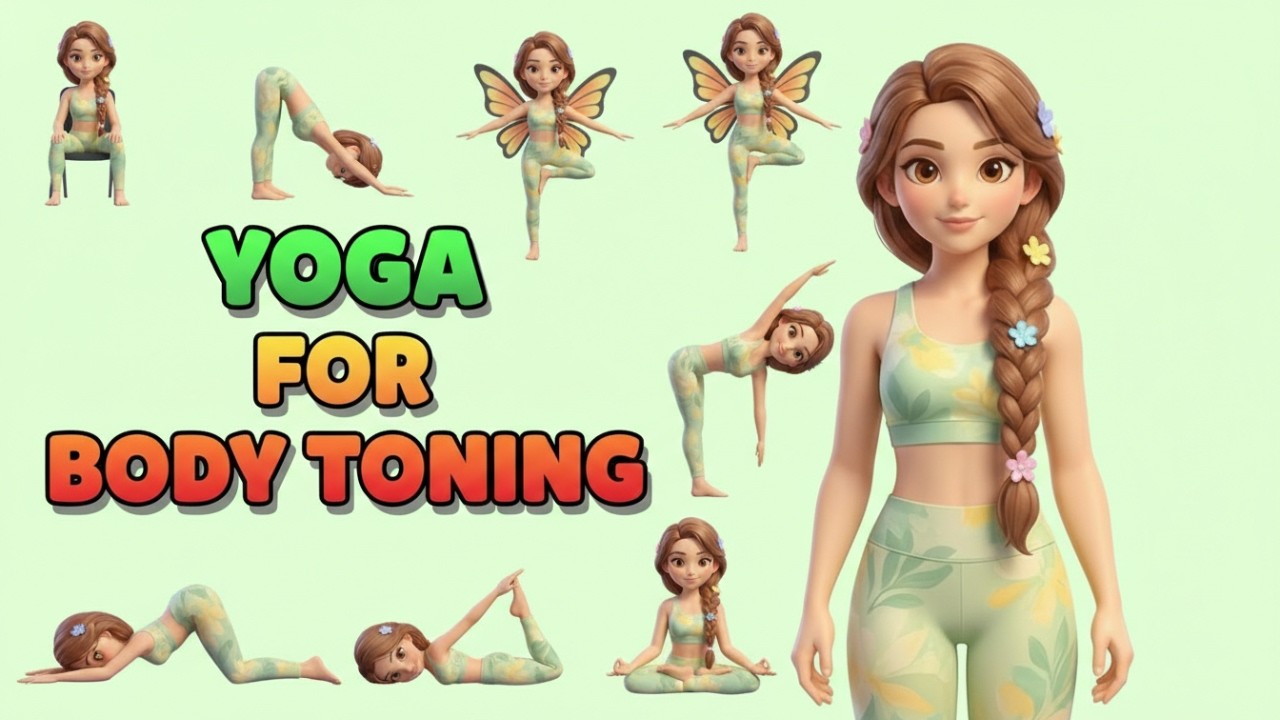 Yoga For Body Toning in 12 Minutes | Kid Friendly Flexibility Exercise | Children yoga