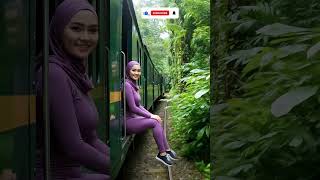 Crowded Subway - Girl Enjoying Jungle Train Ride