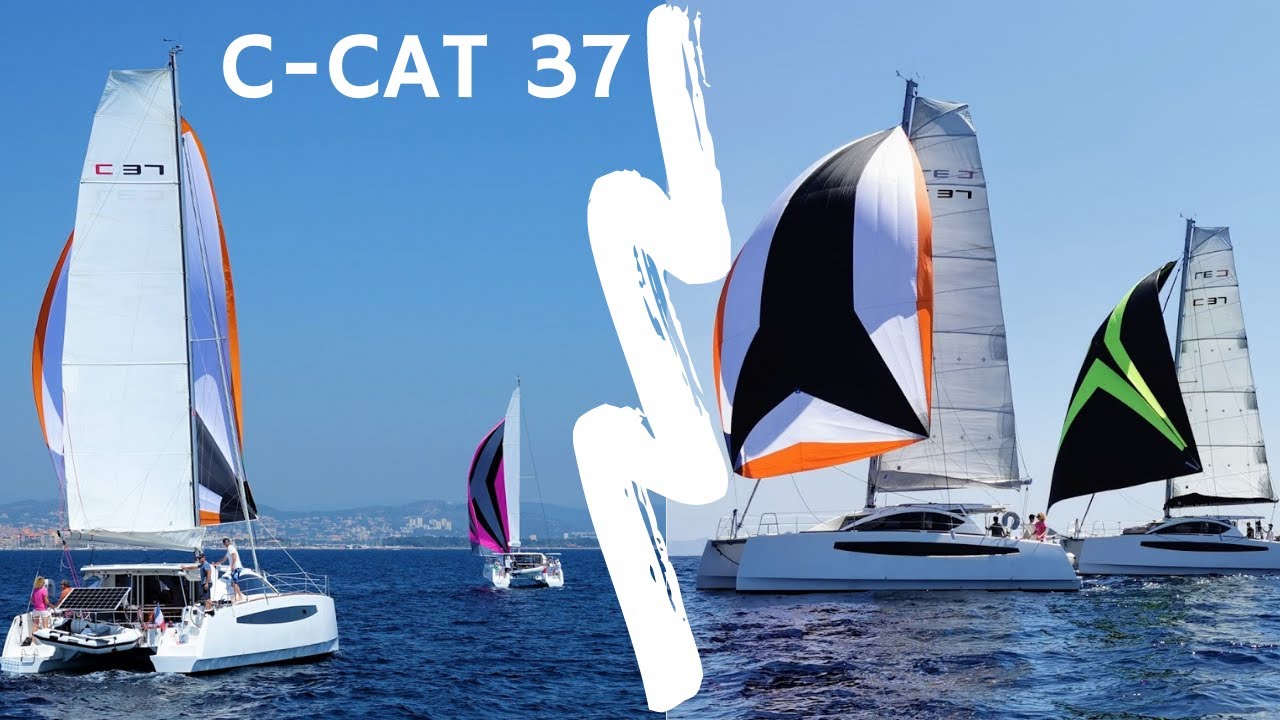 Les catamarans de notre gamme à voile C-CAT 37 en mer