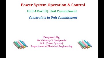Lec 02  Unit Commitment Constraints in UC