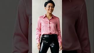 #short pixie cut #satin pink shine vibes