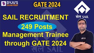 SAIL MT Vacancy Through GATE 2024 Score | GATE 2024 |  PSU Notification | BYJU’S GATE