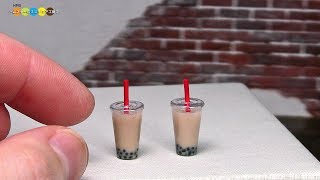 DIY Miniature Tapioca Milk Tea　ミニチュアタピオカミルクティー作り Fake food