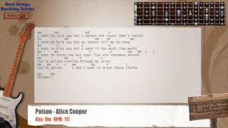 🎸 Poison - Alice Cooper Guitar Backing Track with chords and lyrics