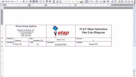 OLE Objects in ETAP Software 5.5