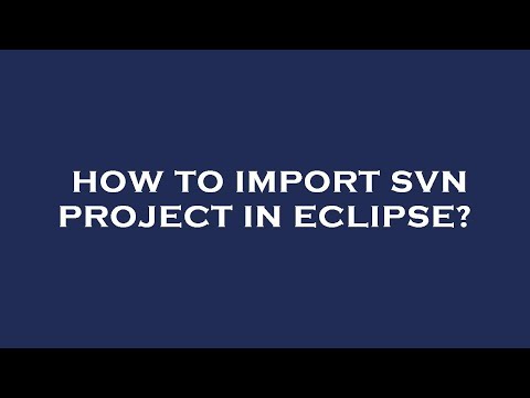 How to import svn project in eclipse?