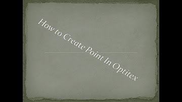 How to Create Point In Optitex