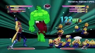 Marvel vs Capcom 2 (PS3) - Gambit's Infinite Glitch of Super Combo.