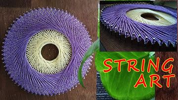 String Art | Basic round design | DIY string art step by step Tutorial | Geometric pattern