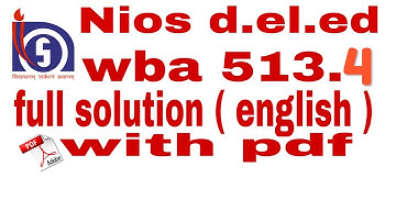 nios d el ed wba 513.4 full solution ( english ) with pdf