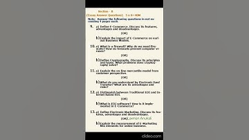 bcom 5th semester | E Commerce model paper | 5 th semester e commerce model paper