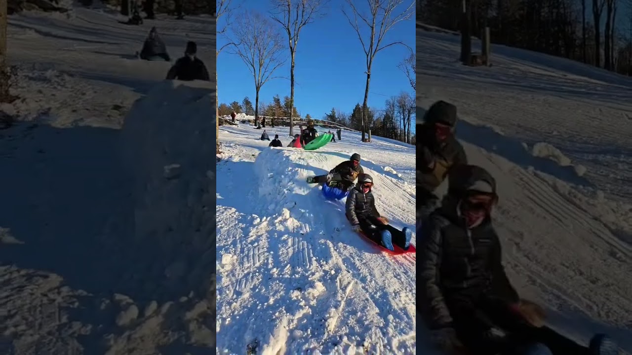 NH backyard sledding. Love the tow pro rope tow! 