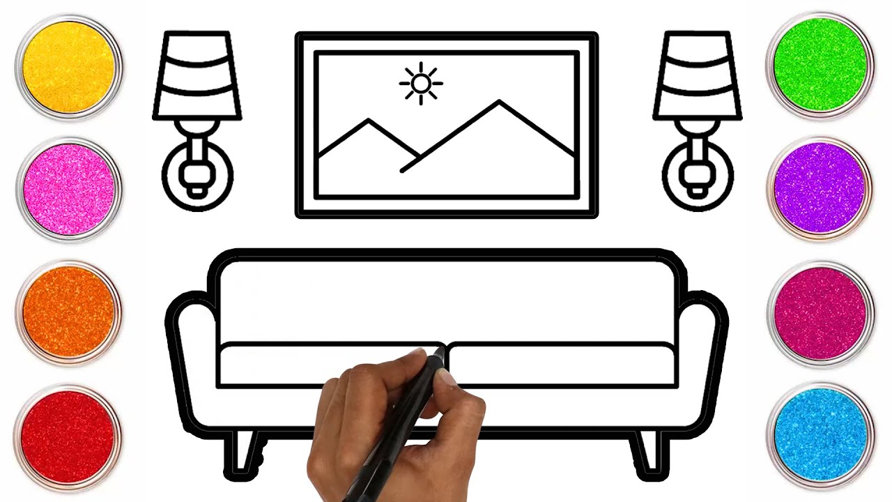 How To Draw Easy Living Room Couch