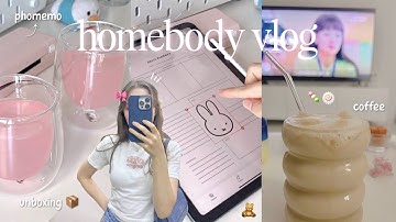 homebody vlog 🧸♡⸝⸝ phomemo unboxing, cozy introvert days, baking, aesthetic drinks, cooking and more