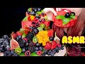 ASMR FRUIT FLOWERS FOREST WATERMELON CAKE | Eating Sounds 먹방