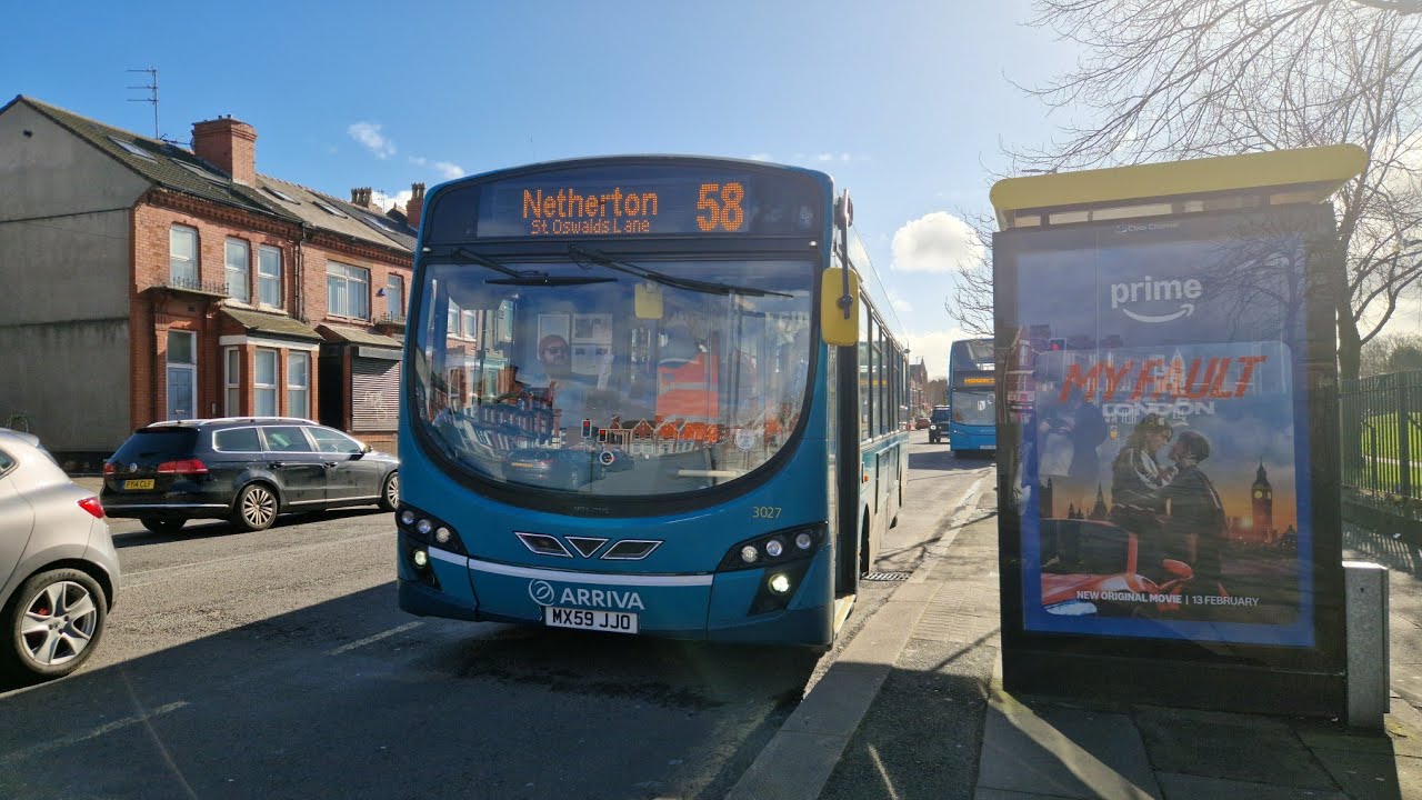 *THRASHED!* Arriva Merseyside VDL SB200 Wright Pulsar 2 3027/MX59 JJO: Route 58