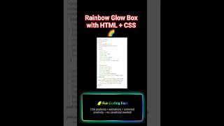 Rainbow Glow Box with HTML + CSS 🌈 | No JS #shorts