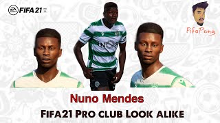 Fifa 21 Faces Virtual Pro Club Look Alike Nuno Mendes Sporting Cp Portugal 