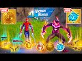 SPIDERMAN MILES MORALES + SURF CUBE vs ALL MEDALLIONS MYTHIC CHALLENGE (Fortnite Chapter 6 Season 3)