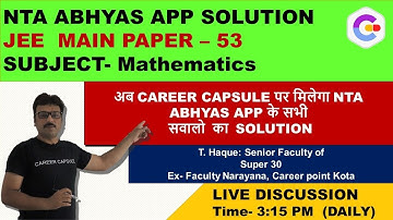 NTA Abhyas app JEE MAIN PAPER 53 - Mathematics Solution, NTA Abhyas app Mathematics Solution 53