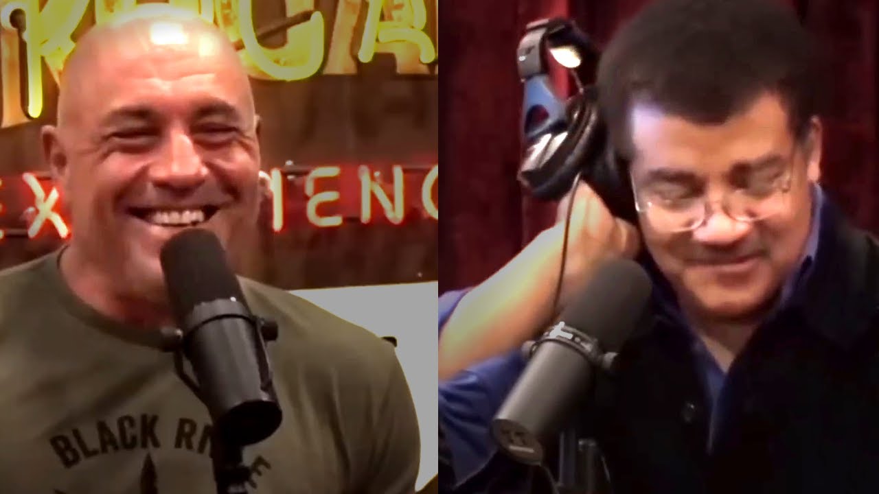 Joe Rogan tries to convince a visibly uninterested Neil deGrasse Tyson to  go on Lex Fridman's podcast