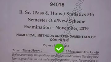 2019 Mdu BSc Statistics 5th Sem  Numeric Methods & Fundamentals of Computers Question Paper