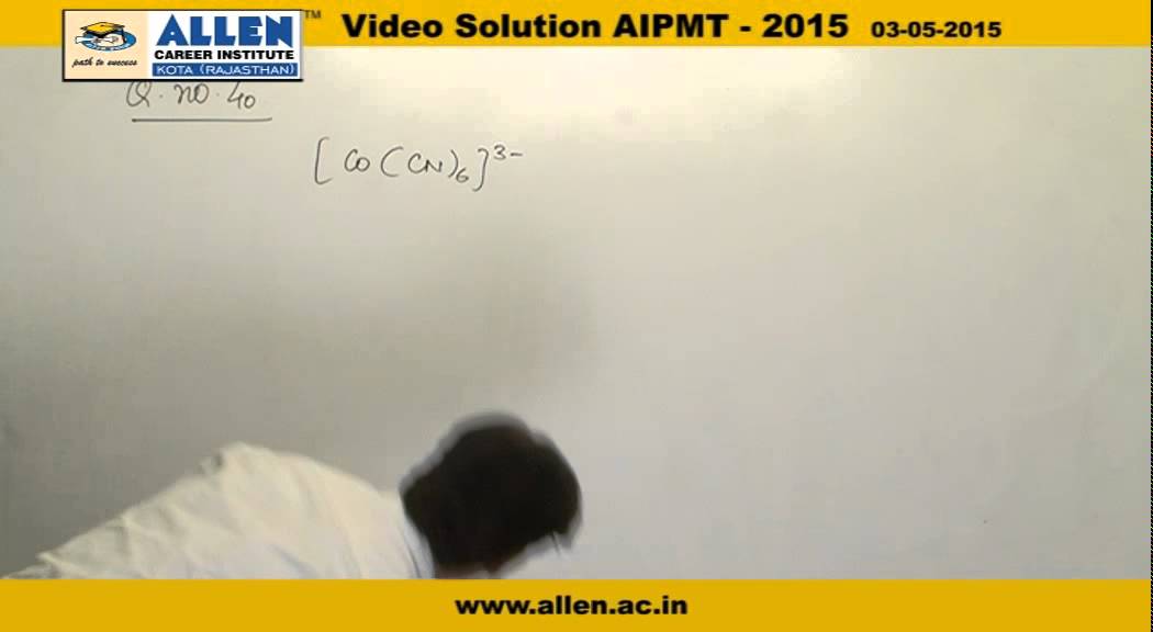 AIPMT 2015 video solutions – Chemistry Q. No. 39,40 – AIPMT 2015 Q&A BY ALLEN neet coaching in indore