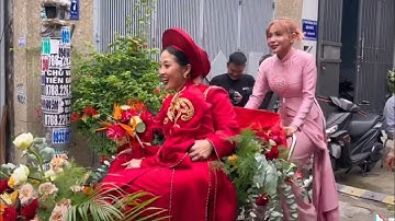 Đám cưới LIÊU HÀ TRINH cô dâu chú rể được KHẢ NHƯ đạp xích lô rước dâu vang động