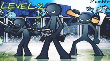 Anger of stick 5 : zombie gameplay (level-2 walkthrough) main mode menu / save hostage / android ios