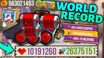 C.A.T.S WORLD RECORD MACHINE! MAXING DAMAGE & HEALTH! MAGIC TOOLBOX ALL MAX! Crash Arena Turbo Stars