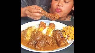 Mutton Paya Curry with Rice Eating Asmr 😋#shortvideo #mukbang #muttoncurry #asmreating #indiancurry