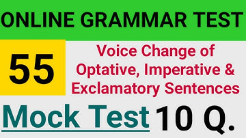 Voice Change of imperative , optative and exclamatory sentences mock test || RGM English