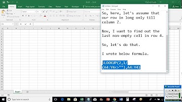 Excel: Find last non empty cell in a row