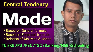 Mode of continuous series I Empirical formula I Central Tendency I Rambabu Yadav Sir